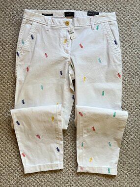 TALBOTS -- Relaxed Chinos-Pineapple Print - 31" Waist -- NEW with Tag